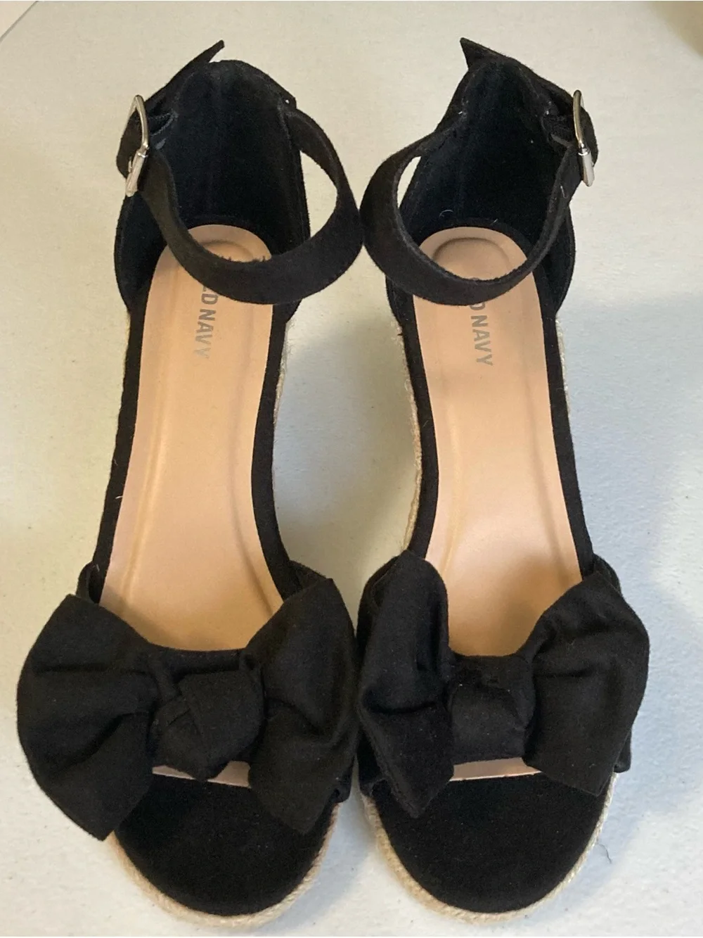 OLD NAVY Bow Tie Espadrille Wedge Sandals Size 7.5 EUC